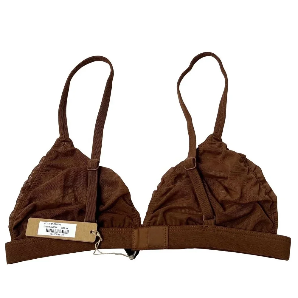 SKIMS Mesh Triangle Bralette Jasper‎ XS